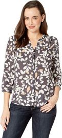NYDJ Morning Frost Vintage Pewter Pintuck Blouse at Amazon